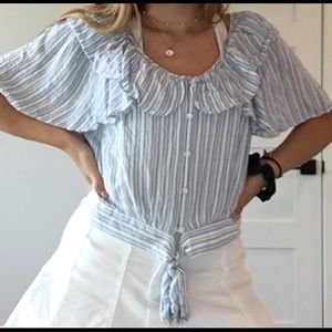Ruffle and Striped Top